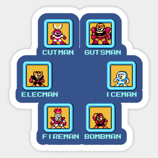 Mega-Man 1 Robot Masters Sticker